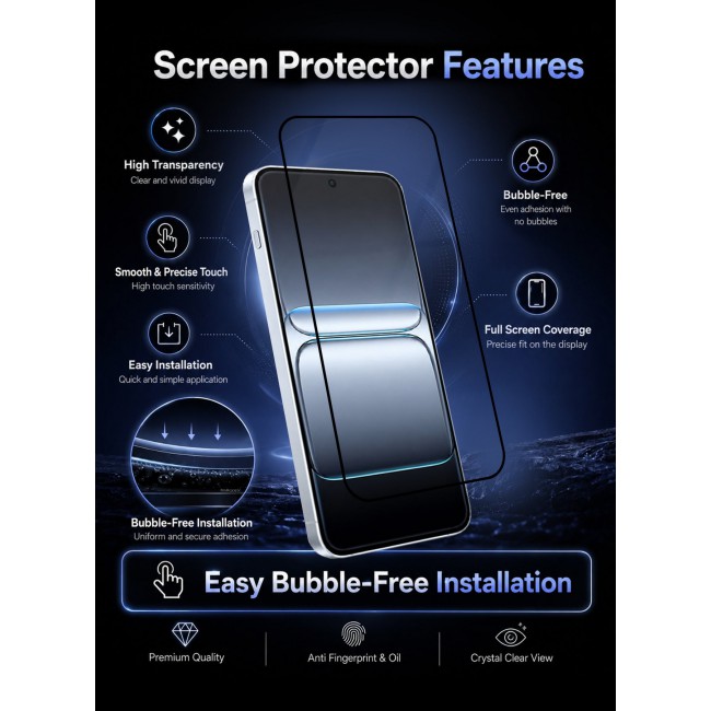 CATANES 2 PACK Screen Protector for OnePlus Nord 5 Tempered Glass 3D, Full Coverage, Scratch-Resistant, 9H Hardness High-Definition Clear Guard, Black Edge