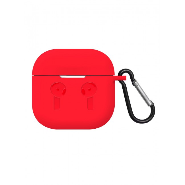 CATANES ( for Airpods 4 2024 ) Case Soft Silicone Elegant Cover with Keychain / Red Color