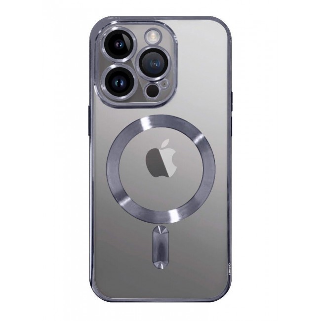 CATANES iPhone 15 Pro Max Phone Protective Case Fashionable Electroplated Magnetic Suction Full Covered Shockproof Phone Cover with Magnetic Rings Blue