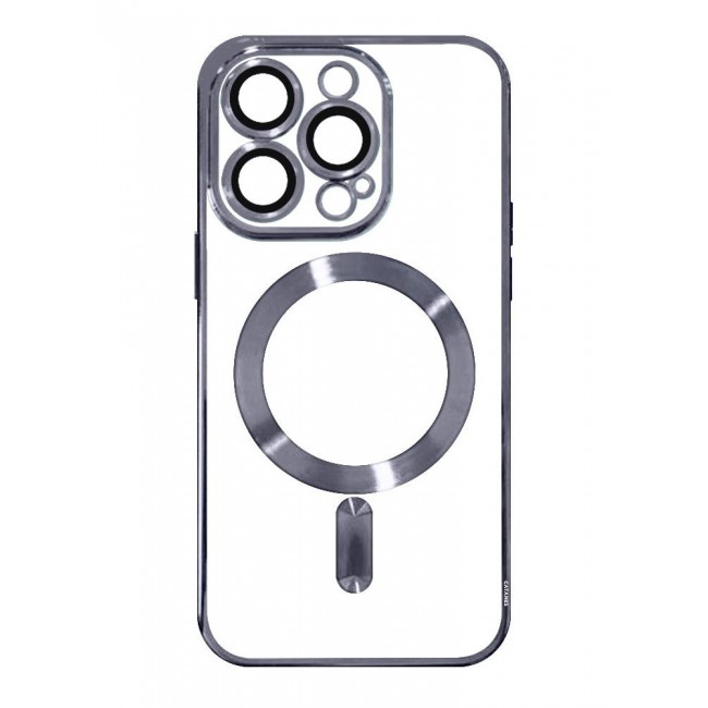 CATANES iPhone 15 Pro Max Phone Protective Case Fashionable Electroplated Magnetic Suction Full Covered Shockproof Phone Cover with Magnetic Rings Blue