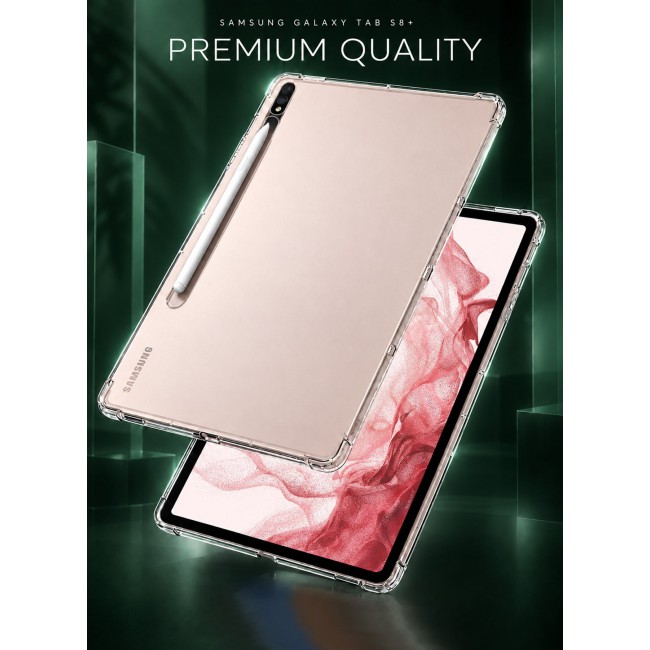 CATANES For Samsung Galaxy Tab S8 Plus Transparent TPU Bumper Protective Case