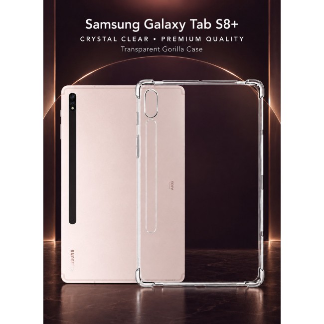CATANES For Samsung Galaxy Tab S8 Plus Transparent TPU Bumper Protective Case
