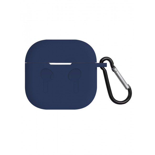 CATANES ( for Airpods 4 2024 ) Case Soft Silicone Elegant Cover with Keychain / Midnight Blue Color