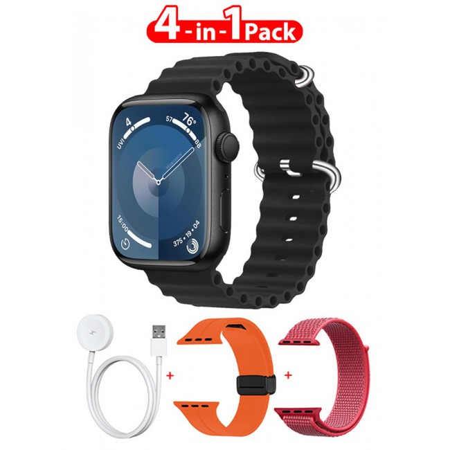 CATANES Smart Watch Fitness Tracker 44mm for Android and Ios with 3 Replacement Bands and Charging Cable - Multicolour 5