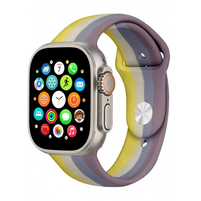 CATANES Apple Watch Band 49mm 45mm 44mm 42mm Stripe Silicone Replacement Band for iWatch Ultra2 Ultra Series 9/8/7/SE/6/5/4/3/2/1