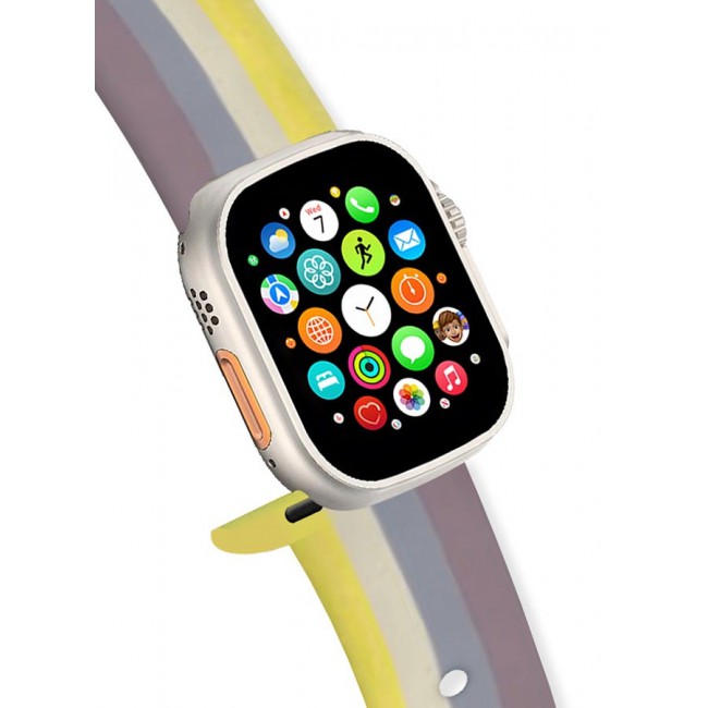 CATANES Apple Watch Band 49mm 45mm 44mm 42mm Stripe Silicone Replacement Band for iWatch Ultra2 Ultra Series 9/8/7/SE/6/5/4/3/2/1
