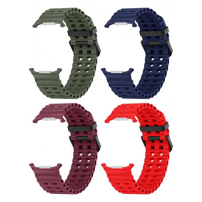 CATANES 4 Pack of Band for Samsung Galaxy Watch 7 Ultra Soft Silicone Adjustable, Sweat-Resistant, and Stylish