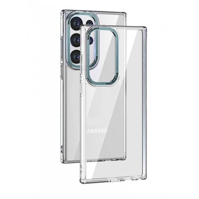 CATANES Samsung Galaxy S23 Ultra Clear Case Shockproof Slim Anti-Yellow Hybrid Hard PC+ TPU Cover Metal Camera Lens Frame