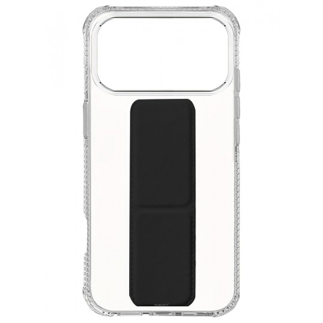 CATANES 2 Pack For iPhone 18 Pro Case Clear with Foldable Stand, Shockproof Protective Cover with Reinforced Corners, Transparent Bumper - Black