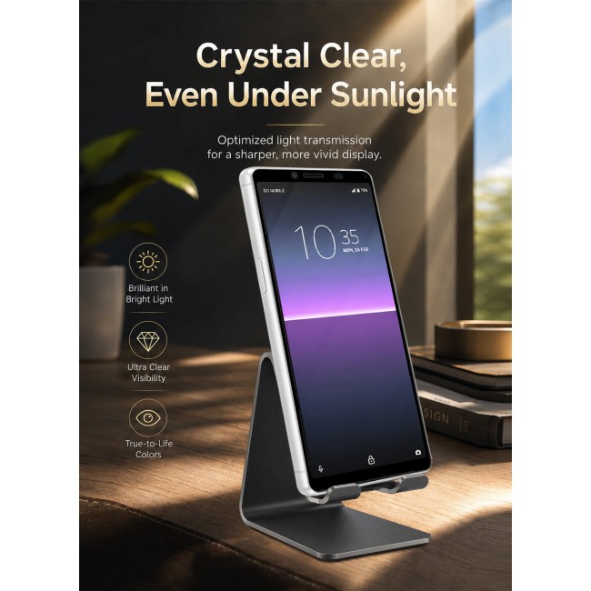 CATANES 2 PACK Screen Protector for Sony Xperia 10 II Tempered Glass, Scratch-Resistant, 9H Hardness High-Definition Clear Guard, Black Side