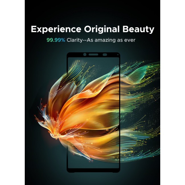 CATANES 2 PACK Screen Protector for Sony Xperia 10 II Tempered Glass, Scratch-Resistant, 9H Hardness High-Definition Clear Guard, Black Side