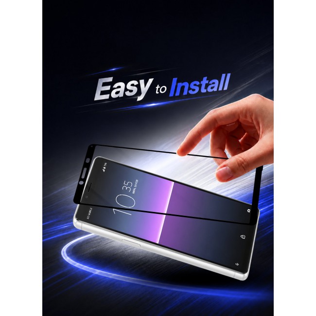 CATANES 2 PACK Screen Protector for Sony Xperia 10 II Tempered Glass, Scratch-Resistant, 9H Hardness High-Definition Clear Guard, Black Side