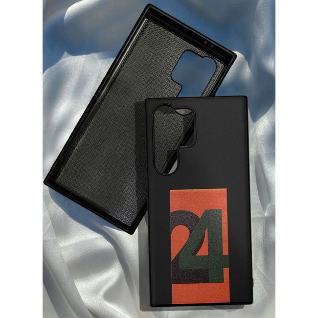 CATANES Samsung Galaxy S24 Ultra Case Hard PC Case with Print Design Luxury and Durable Case Cover Thin & Lightweight Case Black