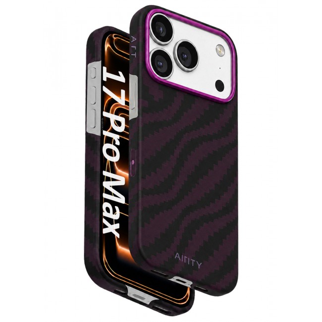 AIRITY 2 PACK Bamboo Fiber Protective Case for iPhone 17/18 Pro Max Magsafe Ultra Durable, Lightweight & Premium Design Purple