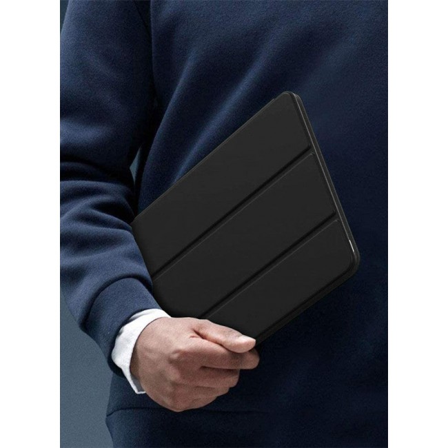CATANES [for iPad Air 13 inch 2024] Flip Case With Pen Slot Shockproof Cover Shock Absorbing Foldable Protective Cover Black