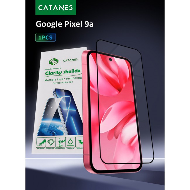 CATANES 3D Tempered Glass Screen Protector for Google Pixel 9a (6.1-Inch) – Full Coverage, Edge-to-Edge Protection, Scratch Resistant, Case Friendly Clear Screen Guard