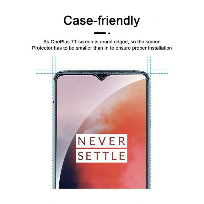 CATANES OnePlus 7T Screen Protector Tempered Glass 9H Anti-Scratch Shatterproof HD Edge to Edge Full Coverage Film 6.55 inch