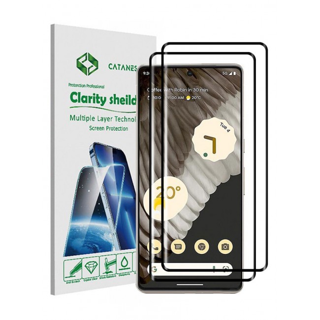 CATANES 2Pack for Google Pixel 7 Pro Screen Protector Tempered Glass 9H Anti-Scratch Shatterproof HD Curved Edge to Edge Full Coverage Film 6.7 inch