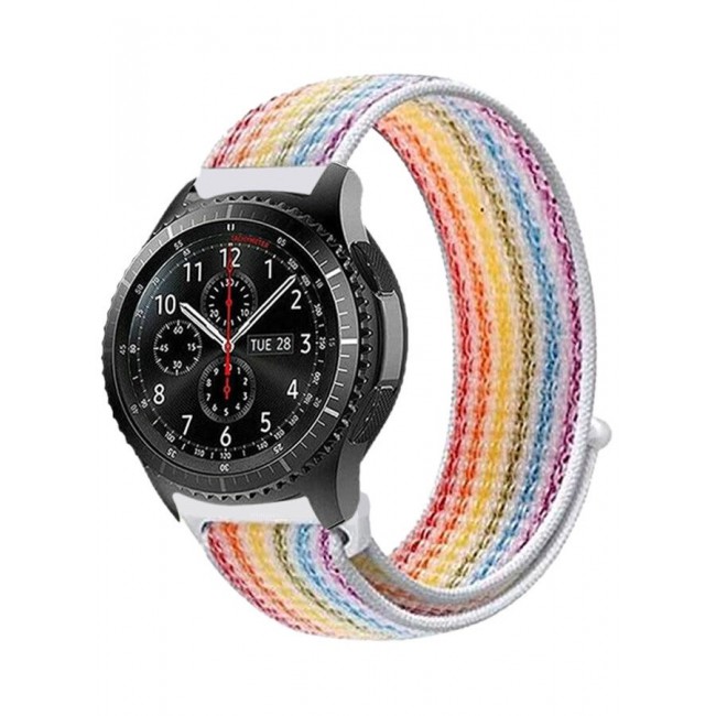 CATANES 22mm Nylon Strap,Compatible with Huawei GT/Huawei GT2 (46mm) /Huawei GT2 Pro/Samsung Galaxy Watch (46mm) and Galaxy Watch 3 (45mm) Sport Wristband Strap Rainbow
