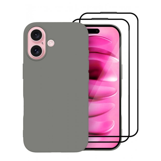 CATANES (for iPhone 16 Plus) 2 Pack Case and Screen Protector, Slim Silicone Case, Full Covered Anti Scratch Shockproof Protective Cover