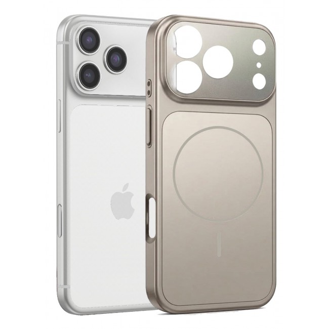 CATANES 2 Pack MagSafe Compatible Case for iPhone 17 Pro Max, Protective Bumper with Drop Protection & Lens Cover - Natural Titanium