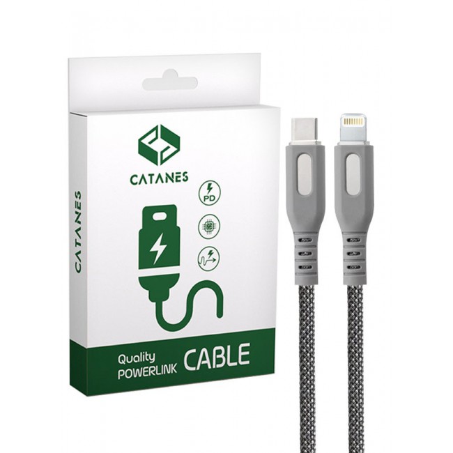CATANES 2Packs Magnetic USB-C to Lightning Fast Charging Cable (1M) - PD 18W, Snap-On Design, MFi-Certified, Nylon-Braided - Light Grey