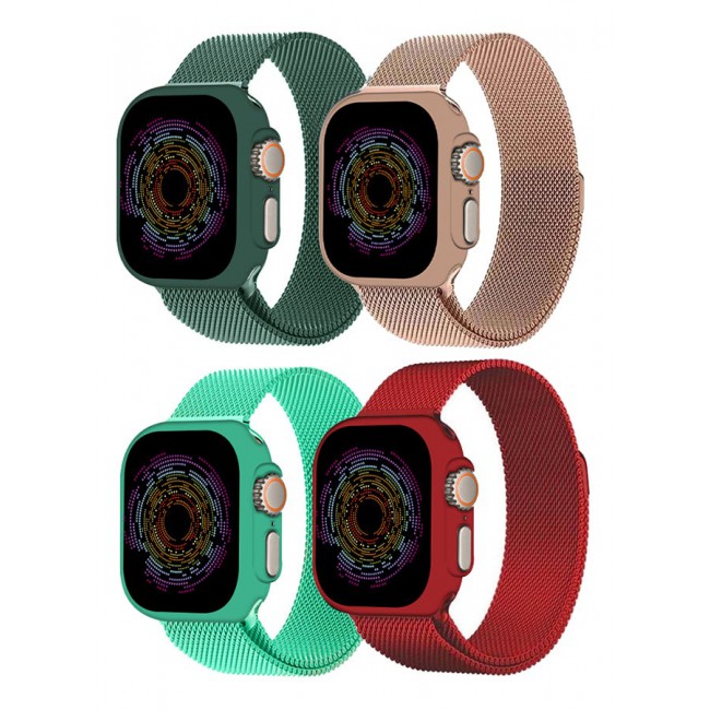 CATANES 4 Pack Stainless Steel Milanese Loop Compatible with Apple Watch Band 42mm 44mm 45mm 49mm men and women Mesh Loop Magnetic Clasp Replacement for iWatch Bands Ultra2/Ultra/Series 9 8 7 SE 6 5 4 3 2 1