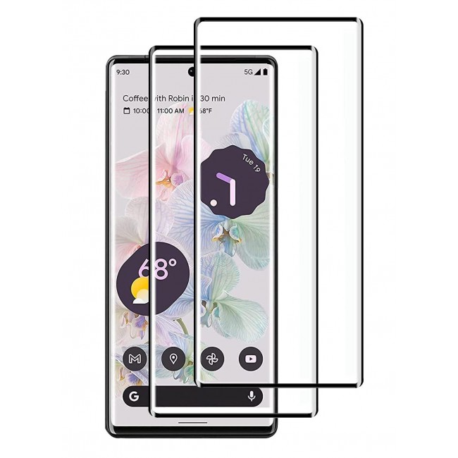 CATANES 2Pack for Google Pixel 6 Pro Screen Protector Anti-Scratch Curved Tempered Glass Clear HD Edge to Edge Full Coverage 9H Case Friendly Film 6.71 inch