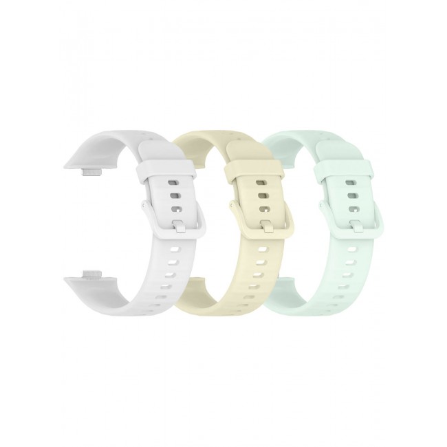 CATANES 3Packs Wristband for Huawei Watch Fit 3/Fit 4/Fit 4 Pro Bands, Silicone Bracelet Quick Release Arm Band, Replacement Smartwatch Band Quick Release Sport Straps - 3 Colours