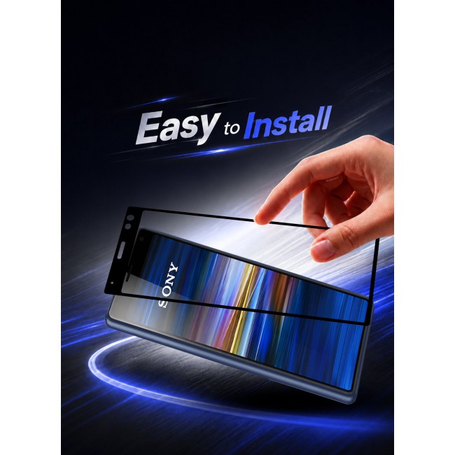 CATANES Screen Protector for Sony Xperia 10 Tempered Glass, Scratch-Resistant, 9H Hardness High-Definition Clear Guard, Black Side