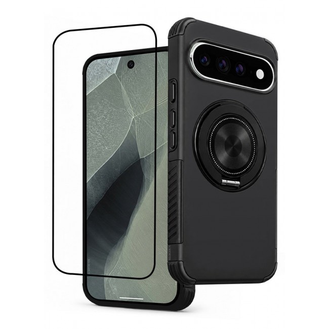 CATANES 2 Pack Magnetic Kickstand Rugged Armor Case for Google Pixel 11 Pro XL - MagSafe Compatible Heavy Duty Cover - Black