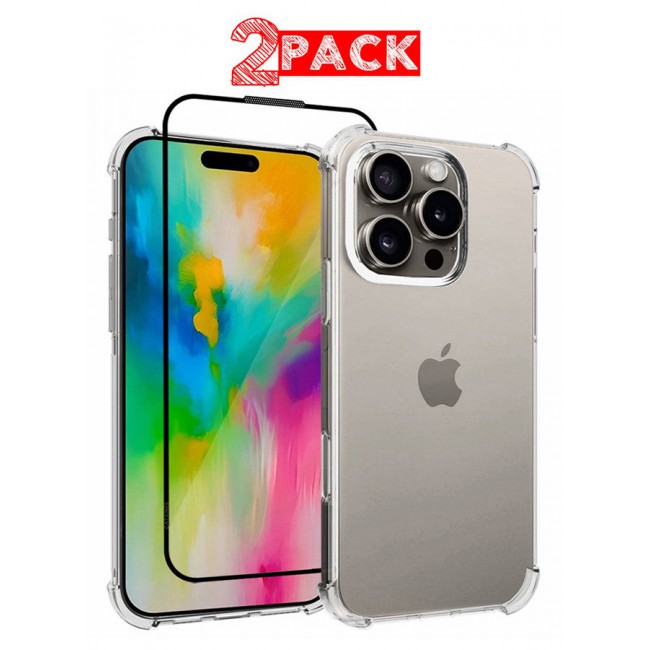CATANES (for iPhone 16 Pro) 2 Pack TPU Case and Screen Protector, Grade Protection, Resists and Scratches, Bumper Phone Case