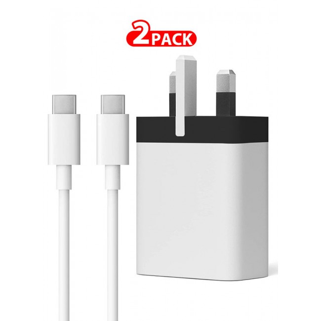 CATANES 30W USB-C Super Fast Charger 3 Pins Charger and Cable Compatible with USB-C Devices Fast Charging Phone Charger USB-C to USB C Sync Charge Cable Included