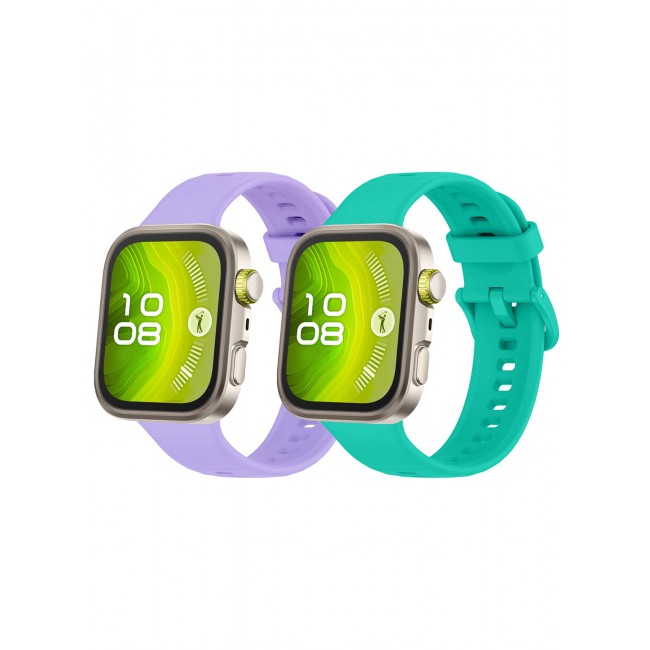 CATANES 2Packs Wristband for Huawei Watch Fit 3/Fit 4/Fit 4 Pro Bands, Silicone Bracelet Quick Release Arm Band, Replacement Smartwatch Band Quick Release Sport Straps - Aqua Purple