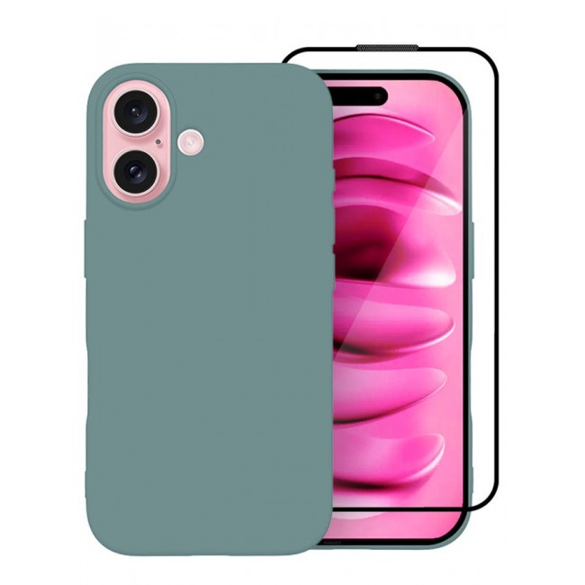 CATANES (for iPhone 16 Plus) 2 Pack Case and Screen Protector, Slim Silicone Case, Full Covered Anti Scratch Shockproof Protective Cover