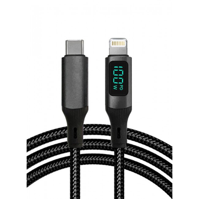 CATANES 2Packs USB-C to Lightning Magnetic Charging Cable with Display (1M) - Smart PD Fast Charge, Real-Time Power Monitoring, Detachable Design - Black