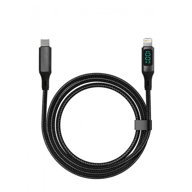 CATANES 2Packs USB-C to Lightning Magnetic Charging Cable with Display (1M) - Smart PD Fast Charge, Real-Time Power Monitoring, Detachable Design - Black