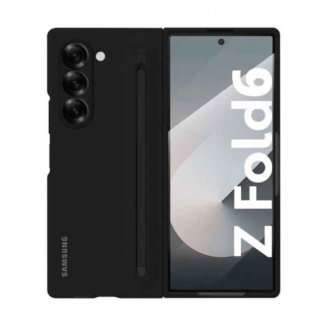 CATANES (for Samsung Galaxy Z Fold 6) Case with Screen Protector Ultra Hybrid Premium Case with Built-in New Compact S Pen, Holder and Storage Slot for Pen - Black