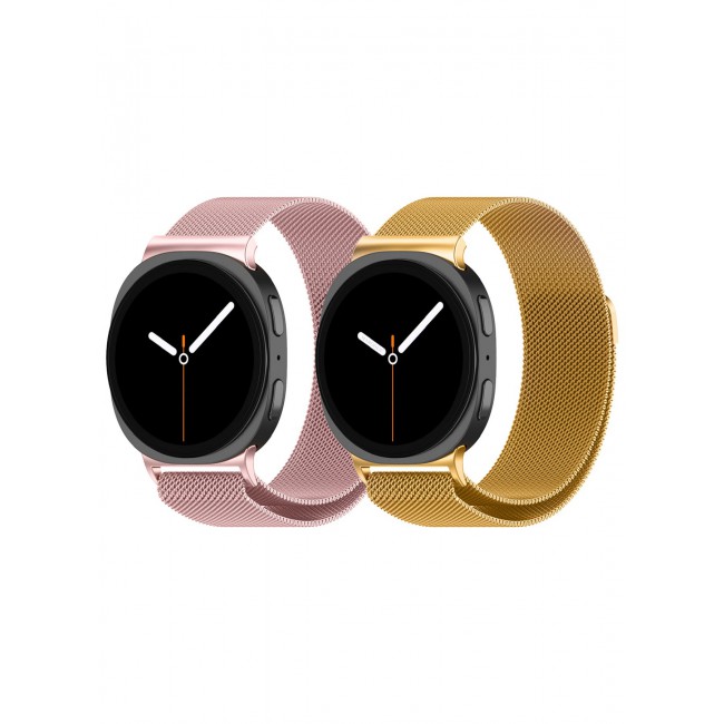 CATANES 2Packs Milanese Metal Band for Samsung Galaxy Watch 8 Band 40mm 44mm/8 Classic 46mm, Mesh Magnetic Stainless Steel Loop Strap