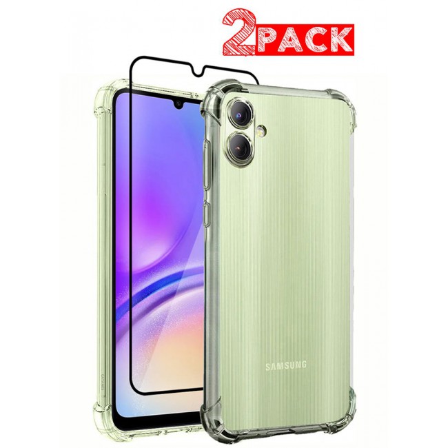 CATANES 2 Pack for Samsung Galaxy A05 Gorilla Case and Screen Protector Shock-Absorption Flexible Clear TPU Rubber Protective Cell Phone Cover Slim Fit Transparent Protective Case Cover