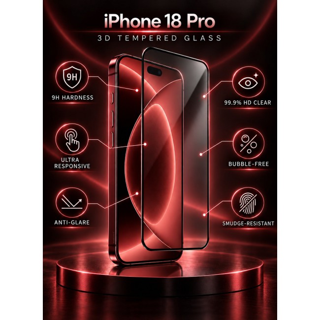 CATANES 2 Pack For iPhone 18 Pro Screen Protector Tempered Glass with 9H Hardness and HD Clarity Black Side