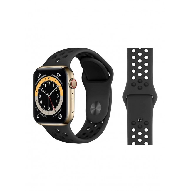 CATANES Silicone Strap Sport for Apple Watch 45mm / 44mm / 42mm Band Wrist Band Replacement Smart Watch Band Black