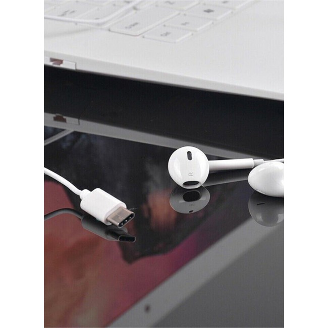CATANES ( for iPhone 15 Pro Max ) Wired Headphone For Apple Type C Wired iPhone Headphones In-Ear Earbuds Built-in Microphone and Volume Control / White