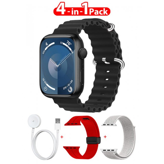 CATANES Smart Watch Fitness Tracker 44mm for Android and Ios with 3 Replacement Bands and Charging Cable - Multicolour 4