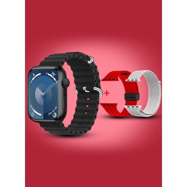 CATANES Smart Watch Fitness Tracker 44mm for Android and Ios with 3 Replacement Bands and Charging Cable - Multicolour 4