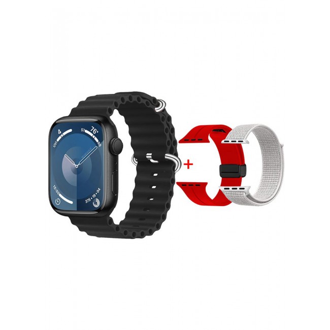 CATANES Smart Watch Fitness Tracker 44mm for Android and Ios with 3 Replacement Bands and Charging Cable - Multicolour 4