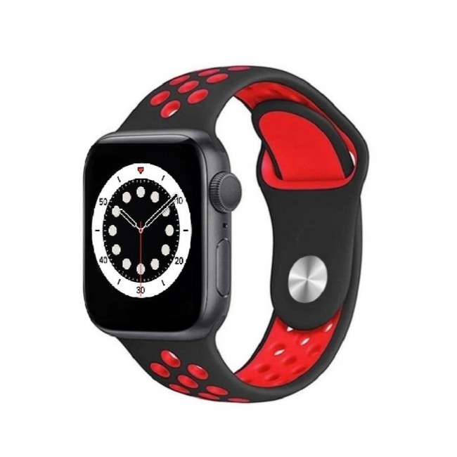 CATANES Apple Watch 41mm / 40mm / 38mm Replacement Band Silicone Strap Sport Wrist Band Replacement Smart Watch Band Black/Red