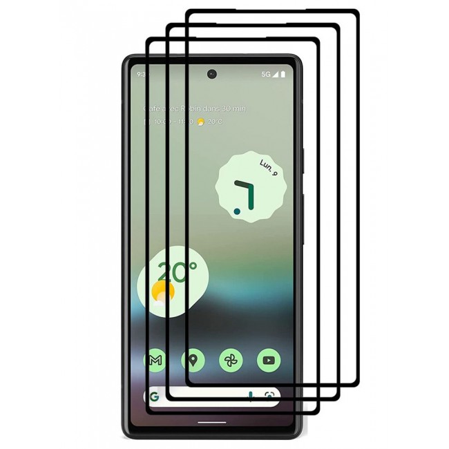 CATANES 3 Pack Google Pixel 7a Tempered Glass Screen Protector Full Glue Back