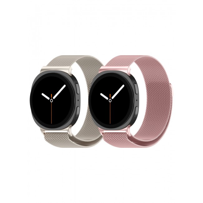 CATANES 2Packs Milanese Metal Band for Samsung Galaxy Watch 8 Band 40mm 44mm/8 Classic 46mm, Mesh Magnetic Stainless Steel Loop Strap