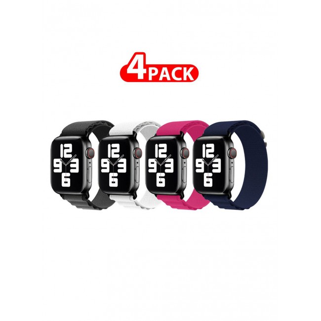 CATANES 4 Pack Of Apple Watch Alpine Loop Band 38mm 40mm 41mm Women Men Adjustable with Metal G-Hook Strap for iWatch Series 7/SE/6/5/4/3/2/1 Multicolour